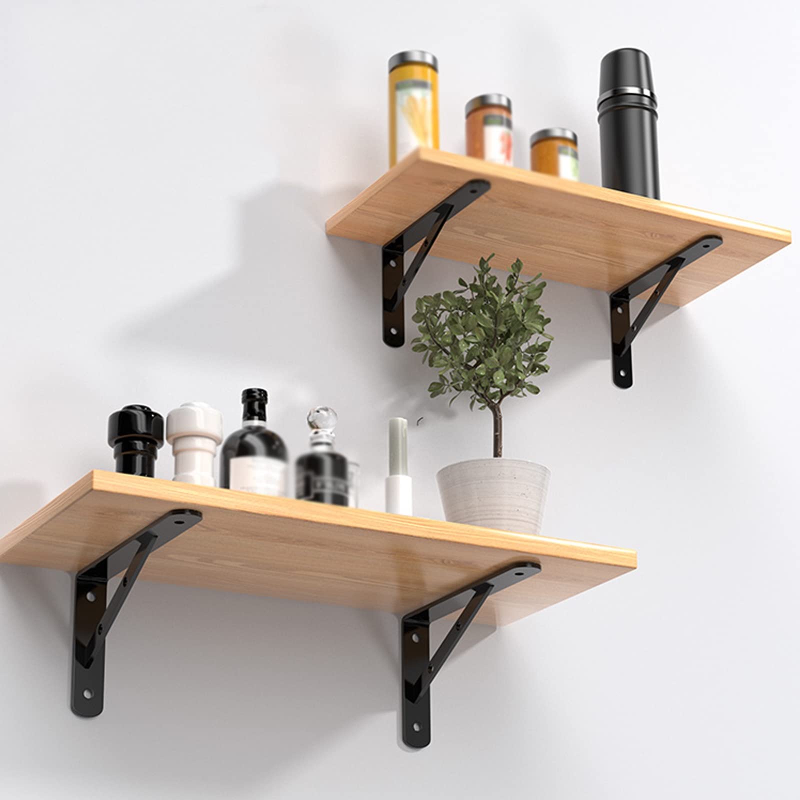 HJXGQJM Dreieck Regalhalterung,Metall Regalträger, Regalkonsole for Die Wandmontage,Balkonblumenständer,4 Stück Regalkonsole Wandhalterungen Regalträger Wandregalhalterung(350x220mm)