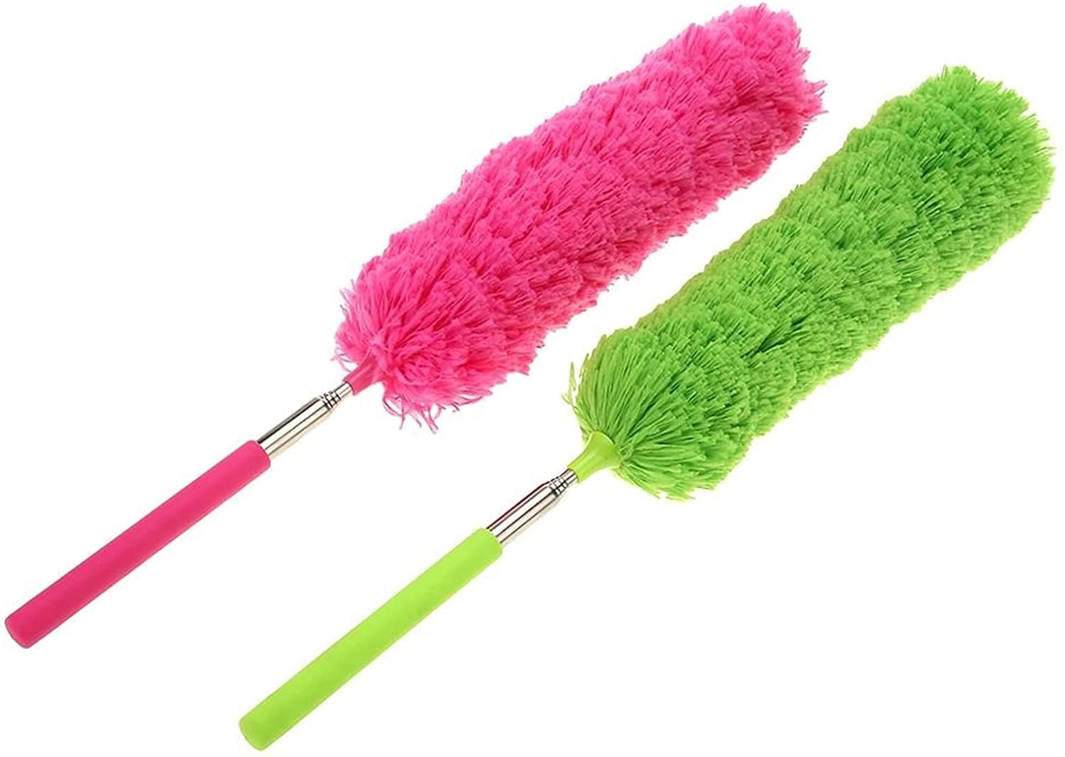 Strumento per la Pulizia dello spolverino con Manico in Piuma Estensibile in Microfibra, Pennello per spolverare in Microfibra Estendere Lo spolverino per la casa in Piuma Elasticizzata