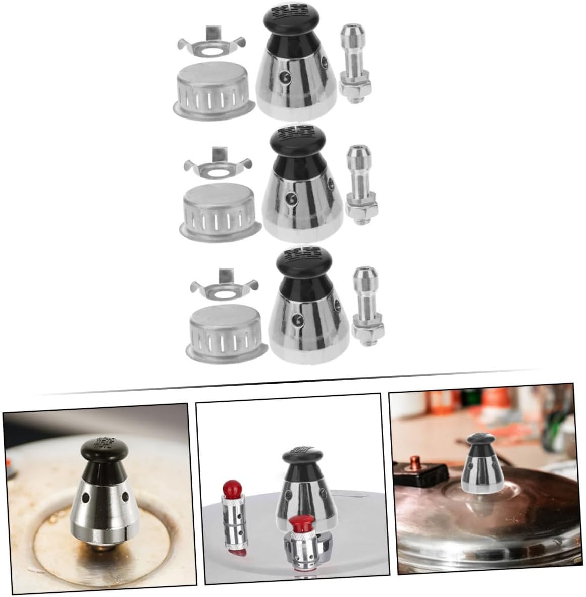3sets Mirro Pressure Cooker Accessories Exhaust Valves Precision Relief Valves Kit