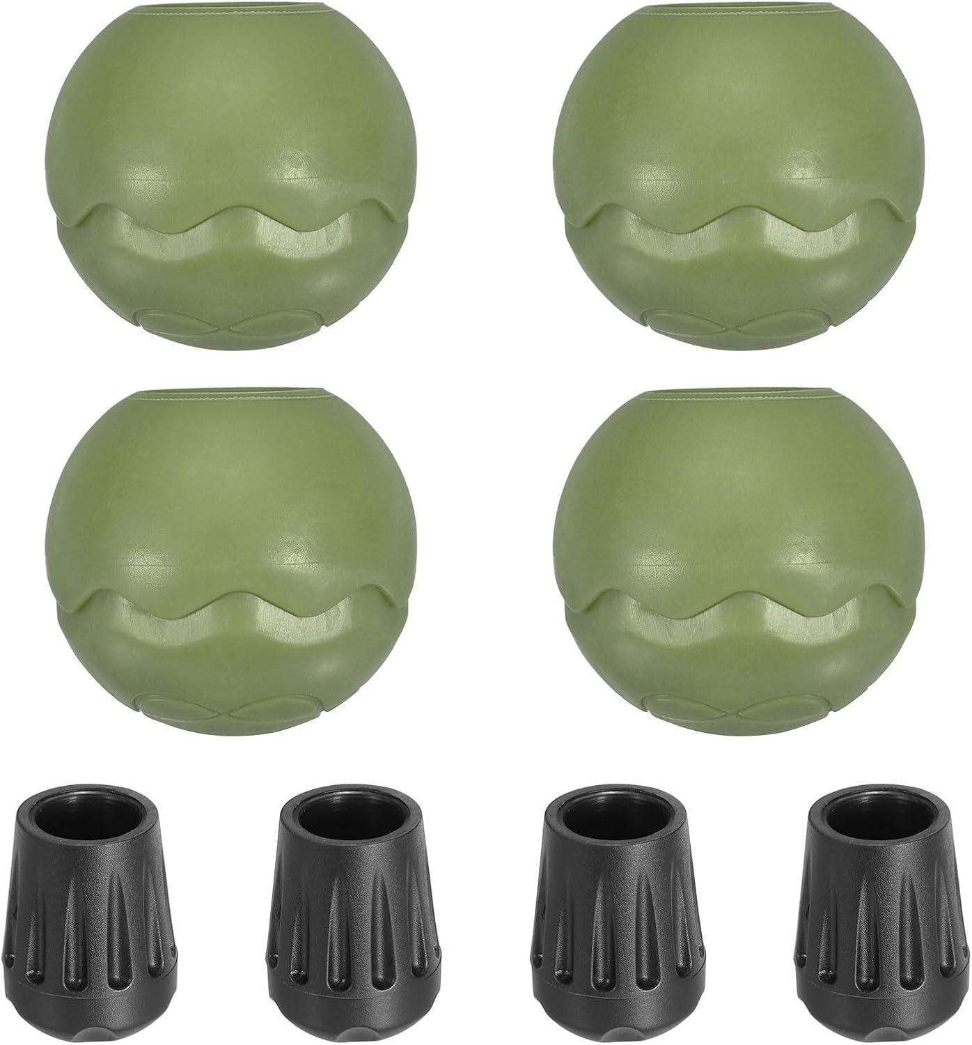 PATIKIL 0.55 Inch Chair Feet Replacement, 4 Pack TPE Outdoor Camping Chair Leg Tips Ball Cap Folding Chair Legs Floor Protectors Stability on Rugged Fit for 0.55"(14mm) Chair Feet, Green