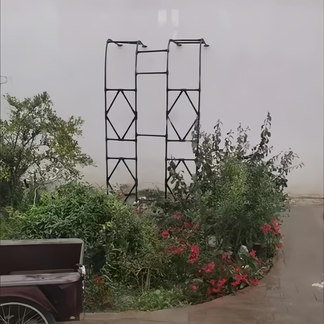 Mezzo traliccio ad arco da giardino, pergolato per rose in metallo resistente alle intemperie, decorazione per esterni per cortile, patio e cortile, bianco, 240 x 240 cm