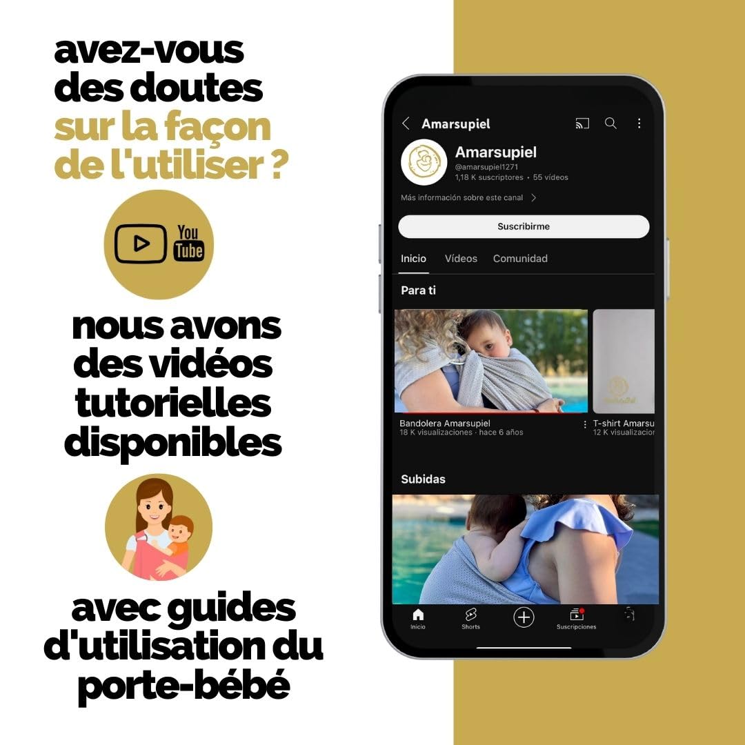Amarsupiel | Porte-bébé à eau | Séchage ultra rapide | Porte-bébé ergonomique | Certifié OEKOTEX | Fabriqué en Espagne | Facile à utiliser