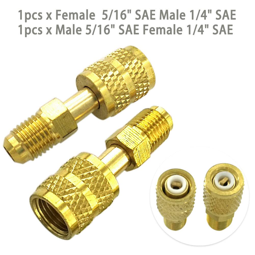 ZYWUOY R410A AC Refrigerante Adattatore 5/16" 1/4" SAE Maschio Femmina Ottone