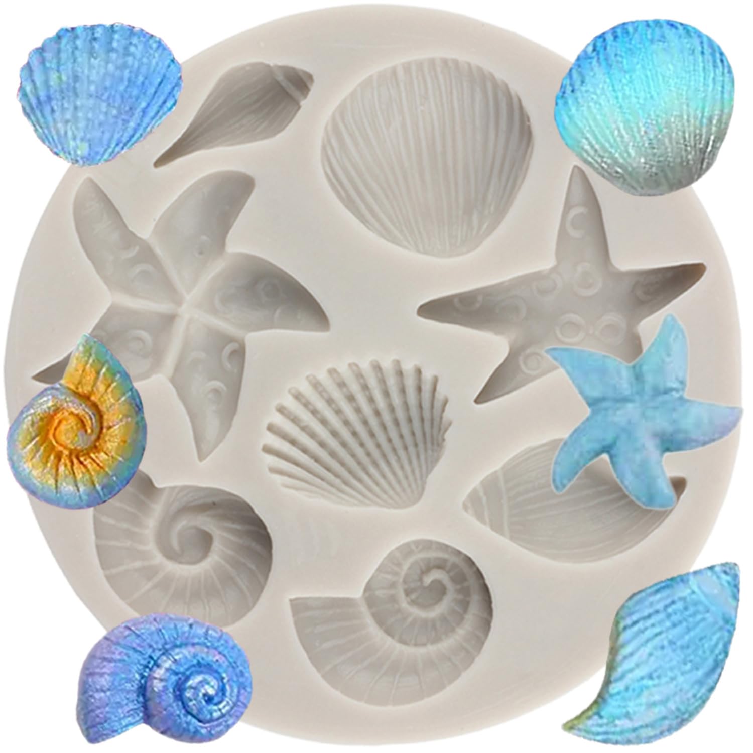 Moules En Silicone Thème Marin (4 Pièces) - Pour Chocolats, Glaçons, Savons, Pâte Fimo, Coquillages Et étoiles De Mer - 2