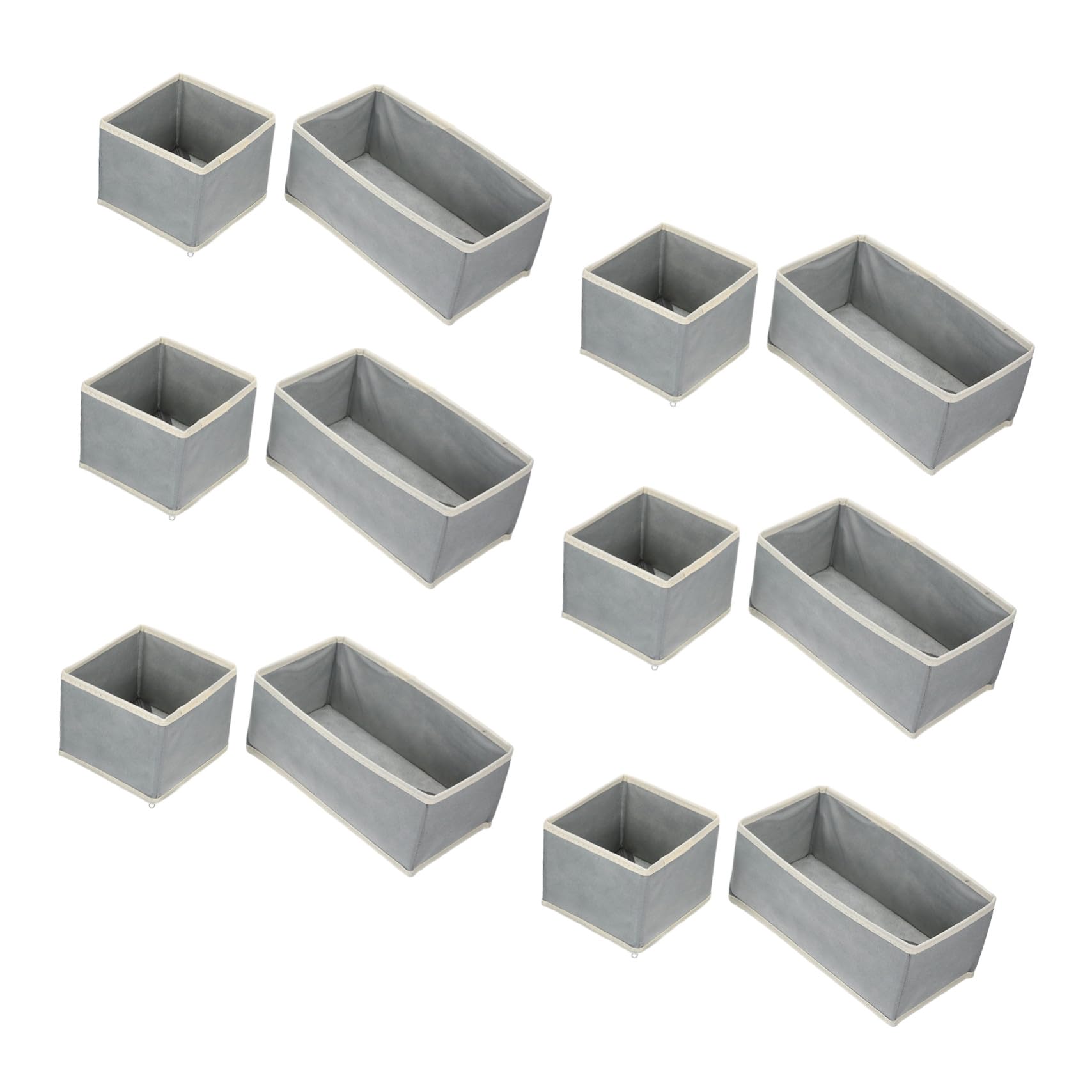 Organizador De Cajones Plegable Para Armario 12 Unidades Para Dormitorio Con Divisiones Color Gris Claro