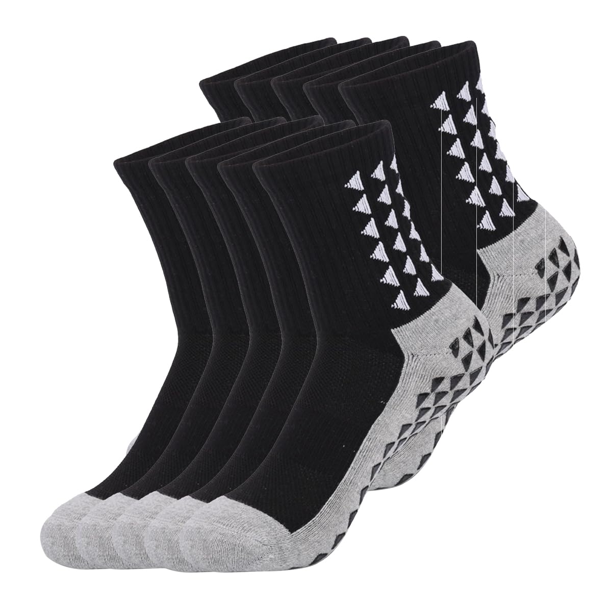 10 Paar Knöchelsocken mit Kissen, athletische Laufsportsocken, Anti-Blasen, Baumwollsocken für Damen und Herren, schwarz, 10 Paar schwarz, 3-5
