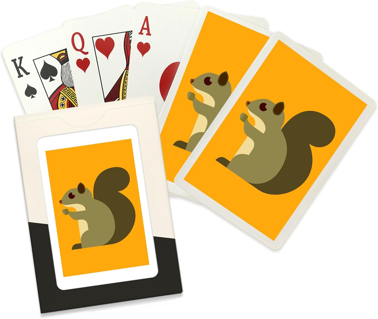 Lantern Press Gray Squirrel Geometric, 52 Playing Cards for Adults, Poker Size Card Deck
