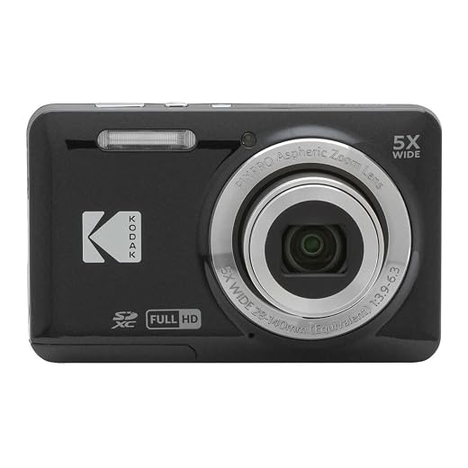 Kodak PIXPRO FZ55 16MP Compact Digital Camera, 5X Optical Zoom, Black