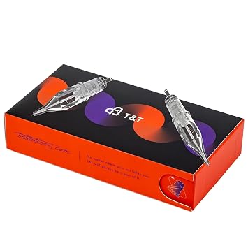 T&T MAX Series Round Liner Tattoo Needle Cartridges, Medical-Grade Plastics, Silicon, and Stainless Steel, Box of 20 Pieces AMZ-B1009RL