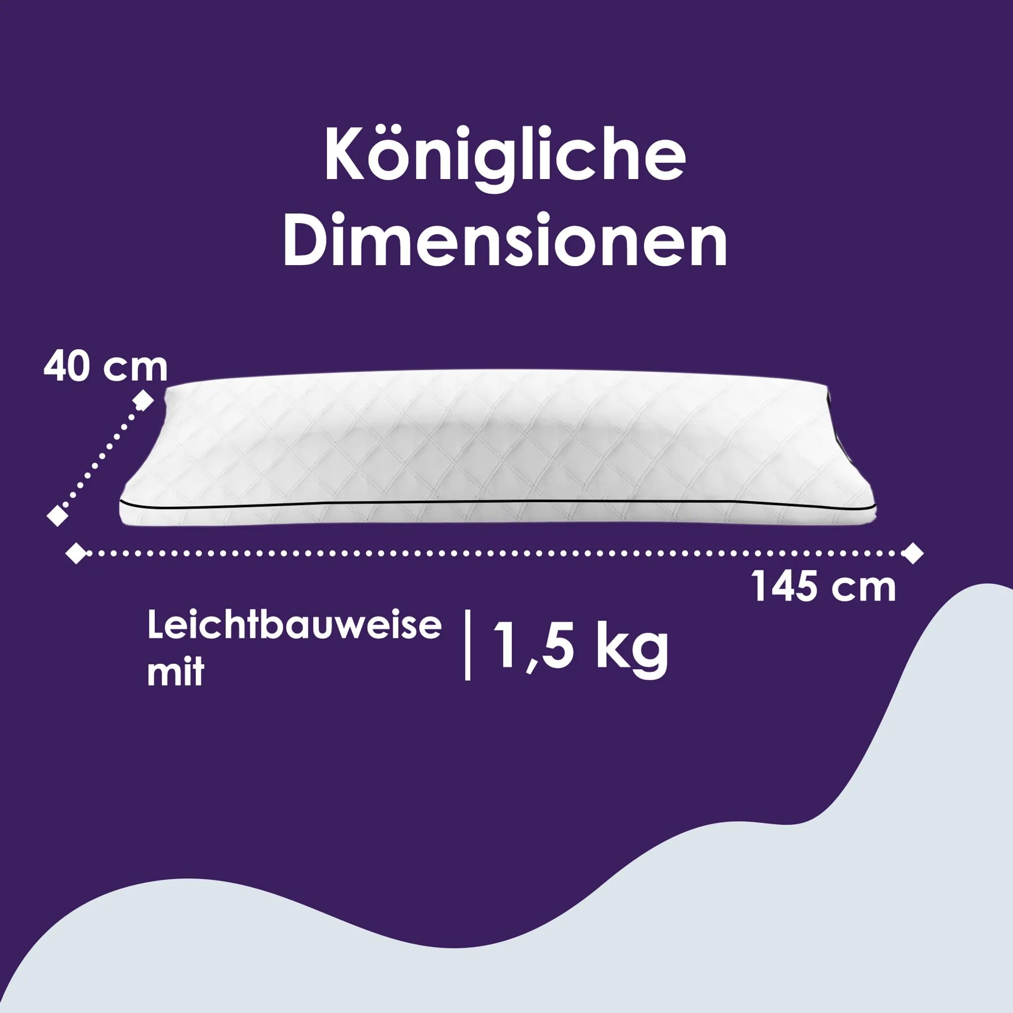 Seitenschläferkissen 40x140cm - Stillkissen & Schwangerschaftskissn [Ultra Memory Foam] Superweiches Kopfkissen für Seitenschläfer [SoftCell-Fasern] - Waschbarer Bezug
