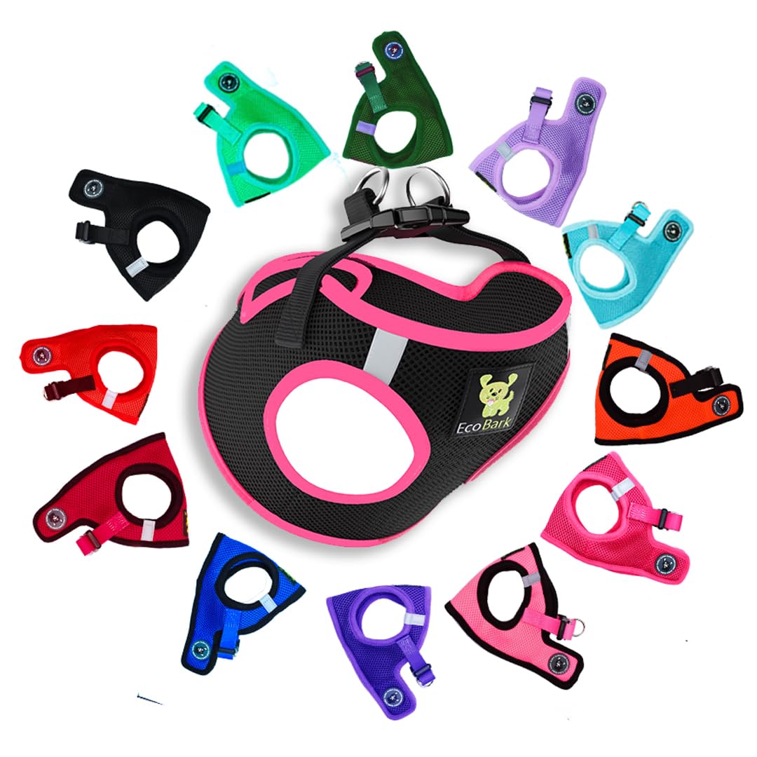 EcoBark Step in Dog Harness - Eco-Friendly Dog Harnesses for Small and Medium Breed Dogs - Reflective and Adjustable Body Halter Vest - Soft Mesh Toy