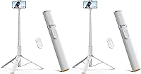 Vista 11 de TODI Trípode para selfie stick para teléfono celular de 63 pulgadas, trípode portátil para iPhone con control remoto inalámbrico, soporte extensible