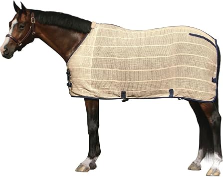 Dura-Tech Irish Knit Anti-Sweat Stable Horse Sheet | Cotton Material | Anti-Rub Front Lining Horse Sheets | Adjustable Fit Horse Blankets & Sheets | Cushioning at Wither