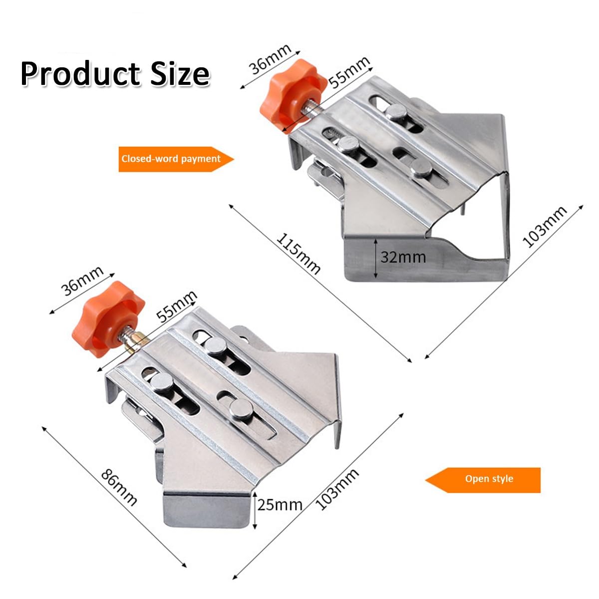 Morsetto angolare multiuso a 90 gradi in acciaio inossidabile, nuovo morsetto ad angolo retto a forma di T, morsetto ad angolo retto, fissatore for clip ad angolo retto, for la lavorazione del legno,