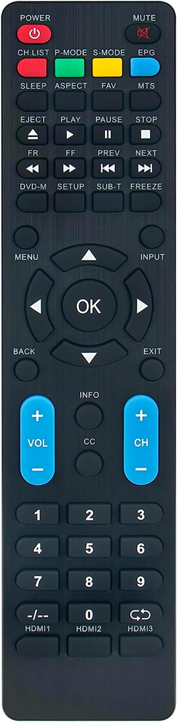 Replace Remote Control Compatible with ATYME LCD TV 500GM7UD 430AM7UD 480AM7HD 490AM7HD 490AM7UD 500AM7HD 500AM7UD 500PM7HD 500PM7UD 320AM5DVD 320AM5HD 320GM5HD 320PM5HD 395AH7HD 395AM7HD 395AM7DVD