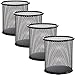 [4 Pack] Pen Holder - Pencil Holder for Desk - Metal Mesh Office Desk Pen Organizer Holders - Medium Sized Black Pen Cup Pencil Cup