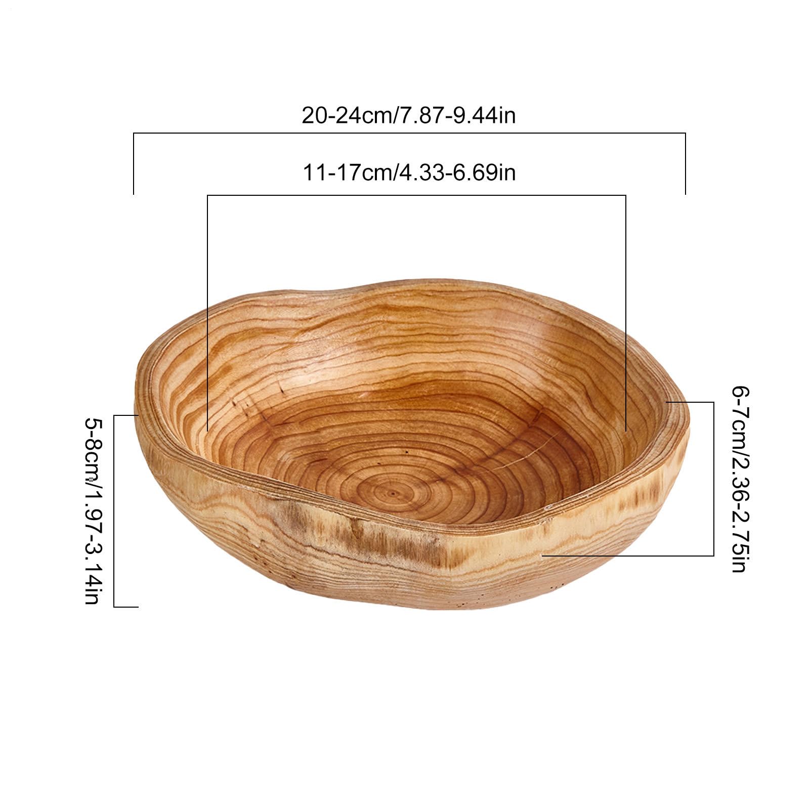 per frutta e verdura, vassoio da portata in legno, 30 cm, insalatiera in legno lucido di alta qualità con design rustico per cucina, tavolo, sala da pranzo, soggiorno, ufficio