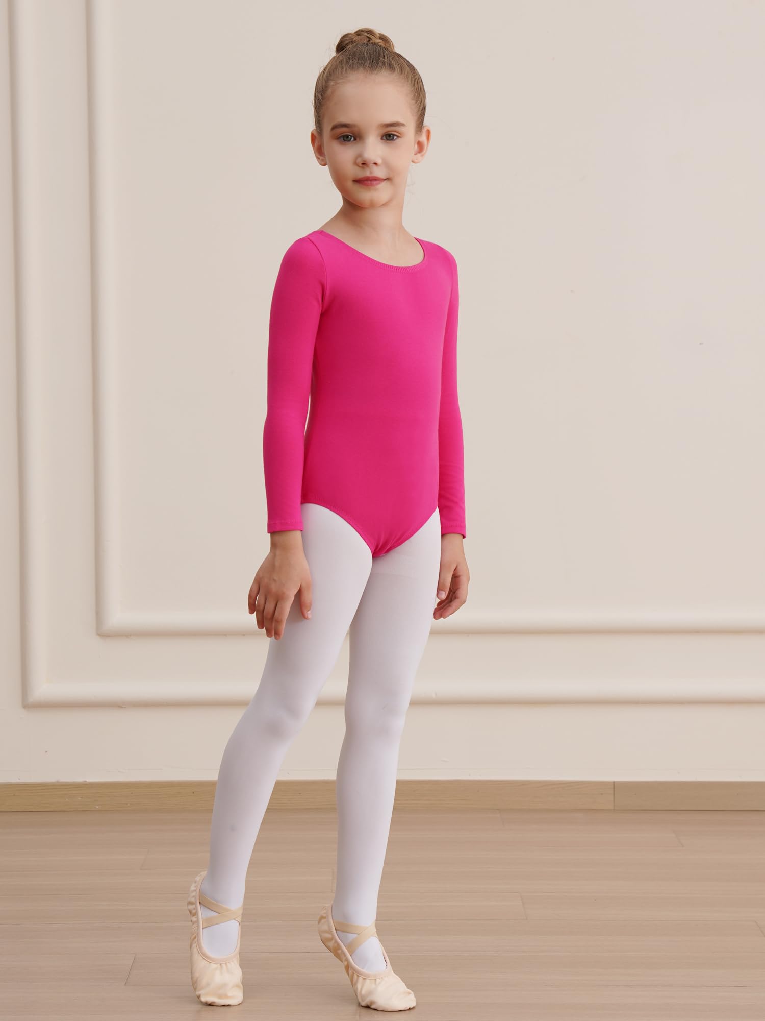 WEGE mädchen body langarm body kinder schwarz body ballett gymnastik tanzshirt kinder