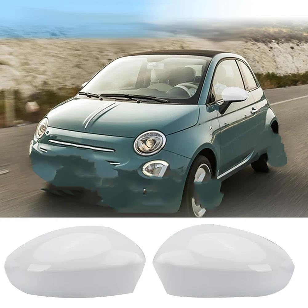 Achteruitkijkspiegel Cover Cap 2x Auto Zijspiegel Cover Cap Vervangende Auto Achteruitkijkspiegel Shell Case Voor Fiat 500 500E 2007-2019