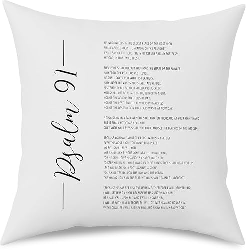 JRHung Fundas de almohada cristianas motivacionales de 18 x 18 pulgadas, fundas de almohada decorativas con versículo bíblico positivo para el