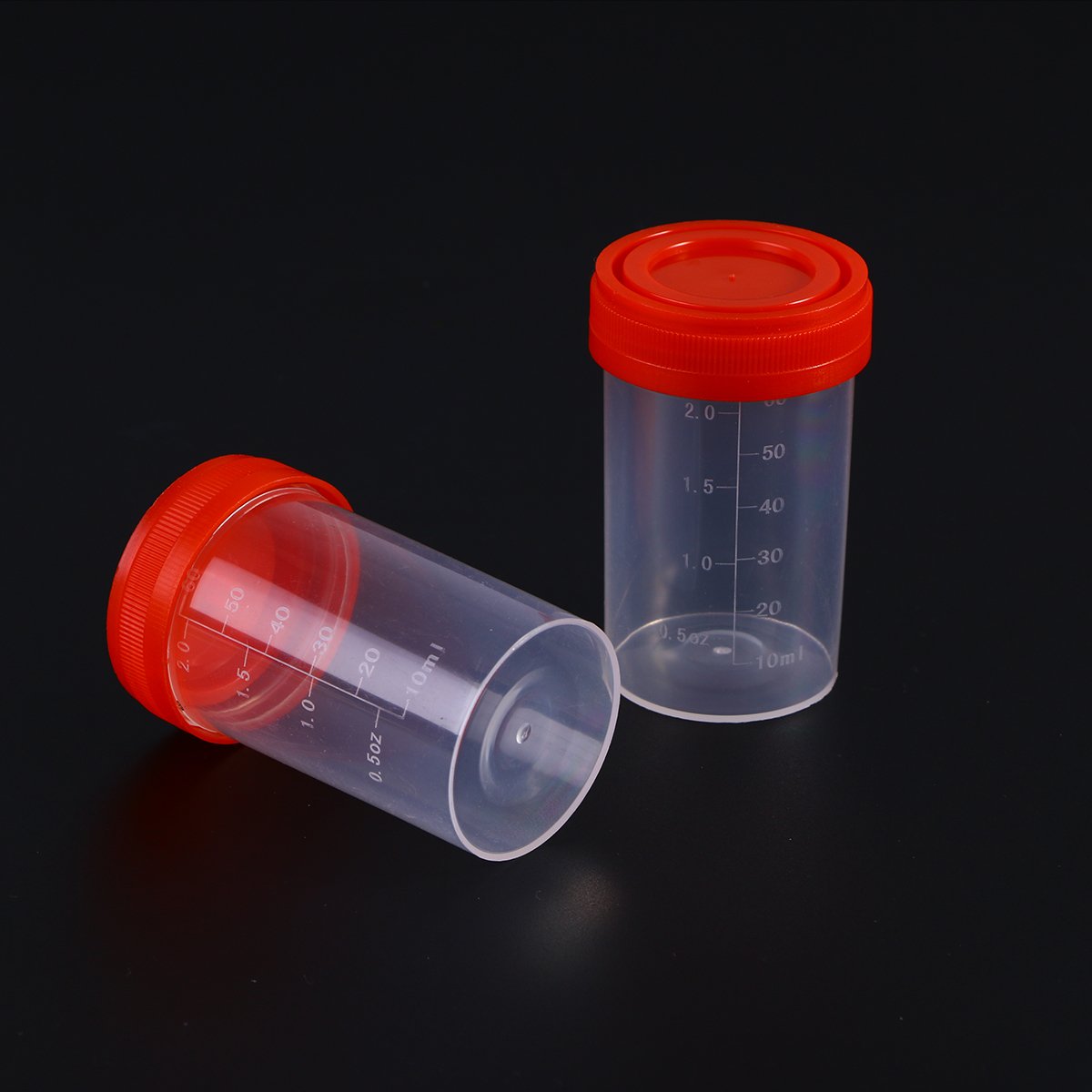 Hemobllo 25pcs Tasses de Prélèvement D'échantillons D'urine 60ml EO Stériles sans Étiquette pour Usage Médical de Laboratoire (Couleur Aléatoire)