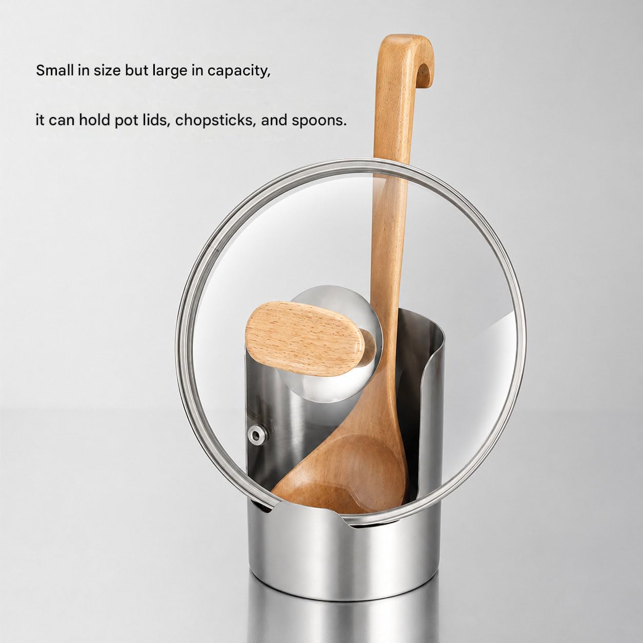 Portautensili da cucina multifunzione, in acciaio inox ispessito, organizer per cucchiai, spatole, coperchi per pentole, taglieri, scaffale verticale salvaspazio per utensili da cucina (3)