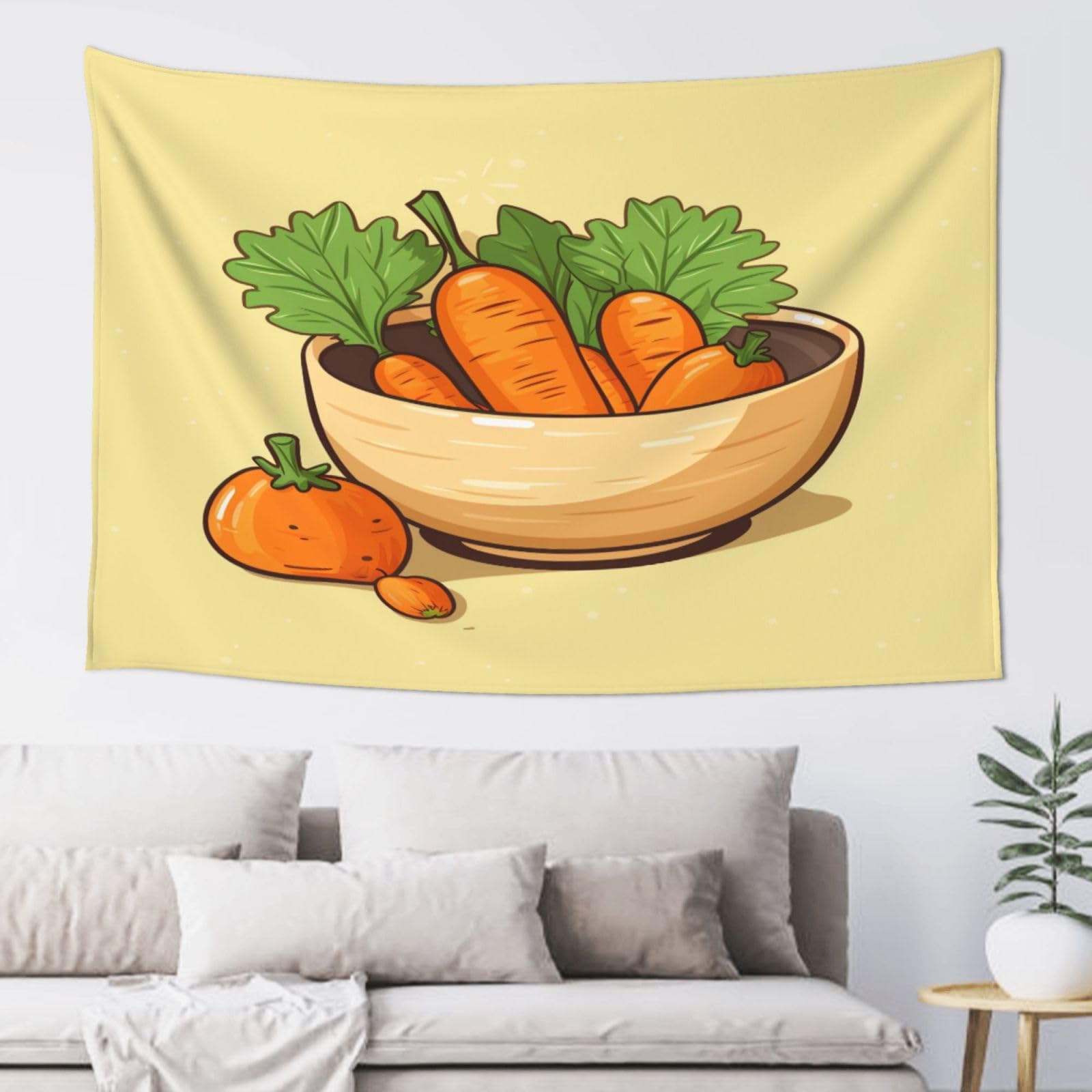 QMKFWT Carrot Tapestry Aesthetic Wall Hanging Tapestries 60'' x 40'' Boho Tapestries Vertical Wall Art Decorative Funny Vintage Poster Flag Tapestry for Bedroom Living Room Decor