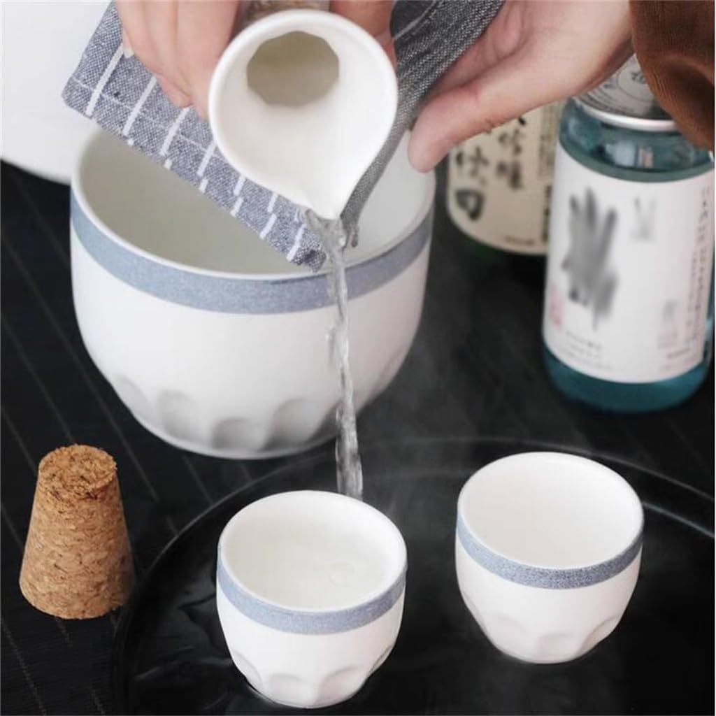 White Wine Glass Gift Japanese Sake Wine Set Household Ceramic Hot Wine Pot Heating Wine Heater