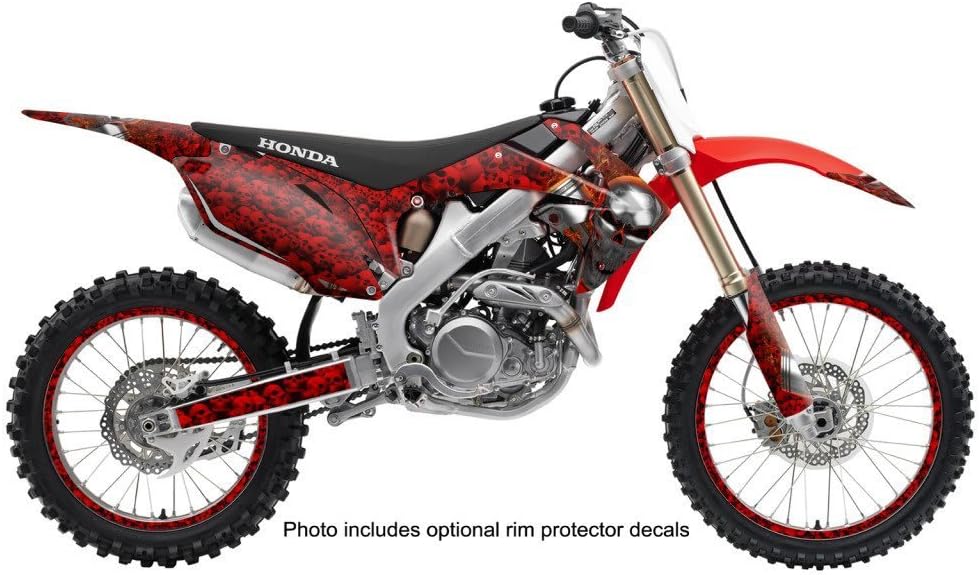 2004-2010 CRF 100 FLAMING GEARHEAD Red Senge Graphics Complete Kit Compatible with Honda