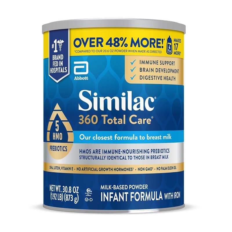 Similac 360 Total Care Baby Formula Powder, Exclusive 5 Prebiotic Blend 30.8 Count (Pack of 1) 30.8oz (1 Count)