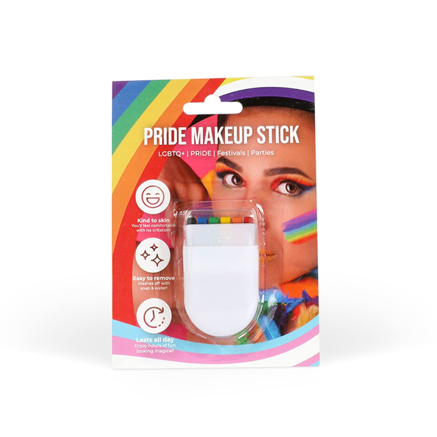LOVETRENDS Rainbow Pride Facepaint Stick - Rainbow Coloured Make Up - LGBTQ+ Pride Month Pride Face Paint Makeup June Pride Events