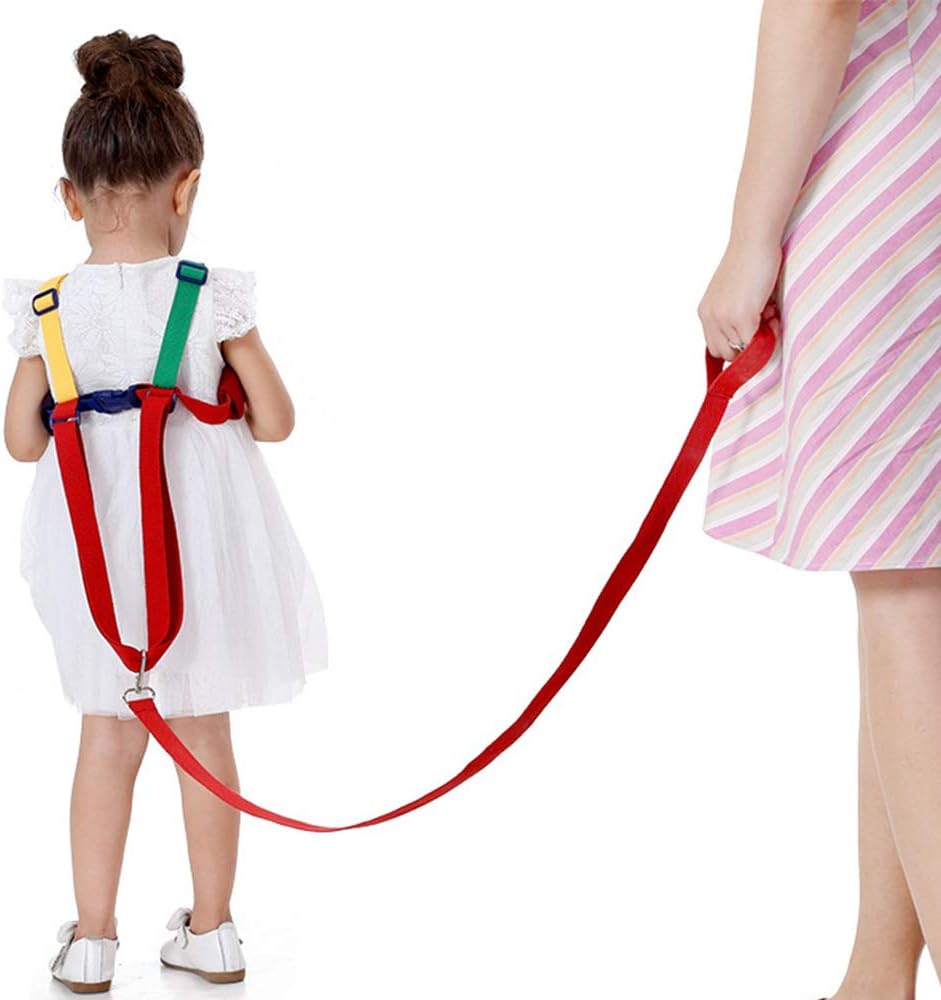 SUNTA Toddler Safety Harness & Leashes, Anti Lost Wrist Link, Walk Learning Helper (Yellow&Green)