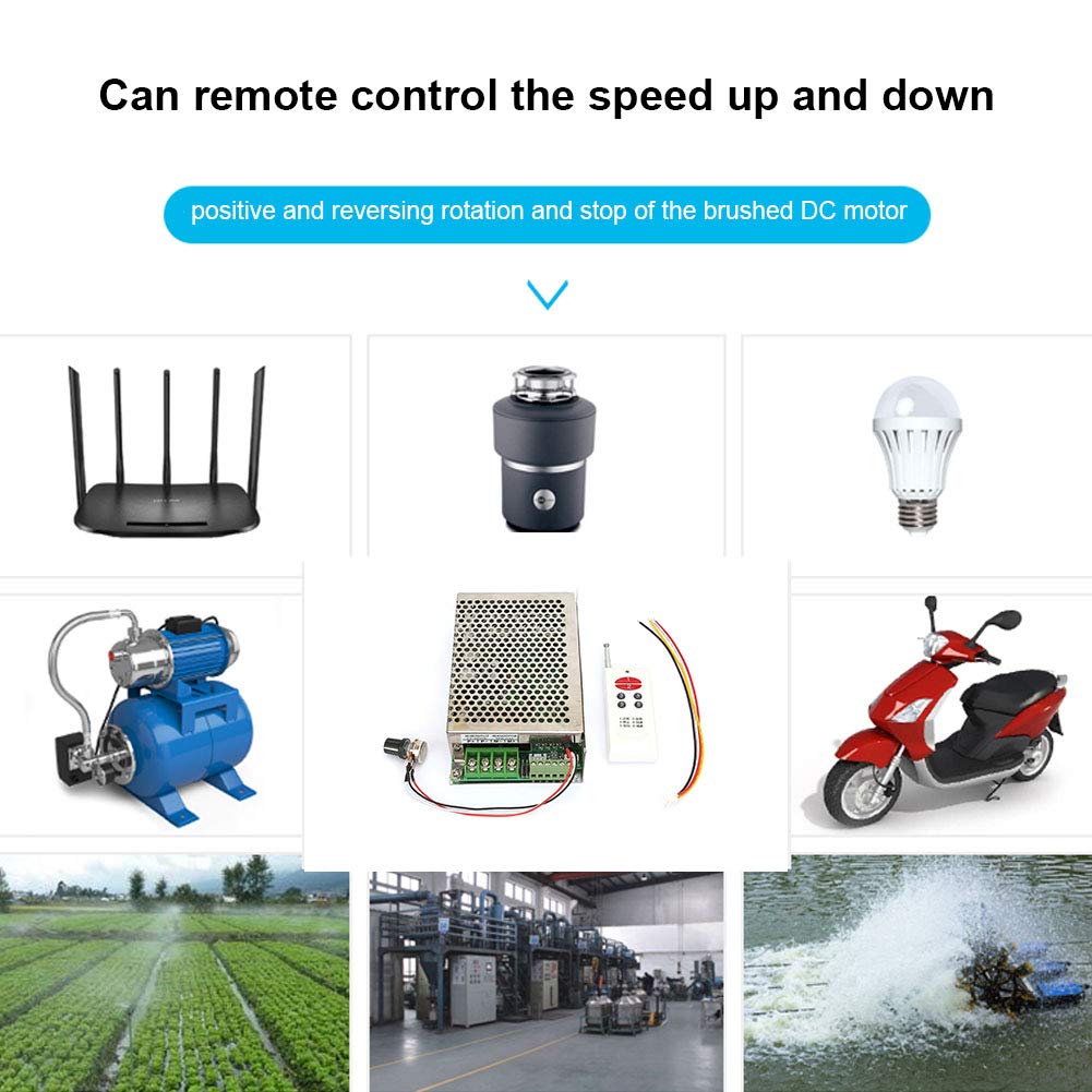 Controlador de velocidad del motor, control remoto inalámbrico Controlador de velocidad del controlador de motor de CC 12V/24V/30V 30A Avance y retroceso