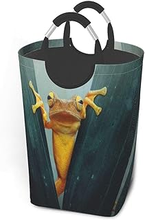 N\A Złota żaba kosze do przechowywania elastyczny kosz na brudne ubrania ekologiczny organizer torba zdejmowany wózek sortowniczy bezpieczne miejsce do akademika mieszkania pralnia pomieszczenia użytkowego