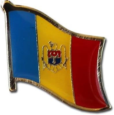 AES Wholesale Pack of 12 Moldova Country Flag Bike Hat Cap Lapel Pin