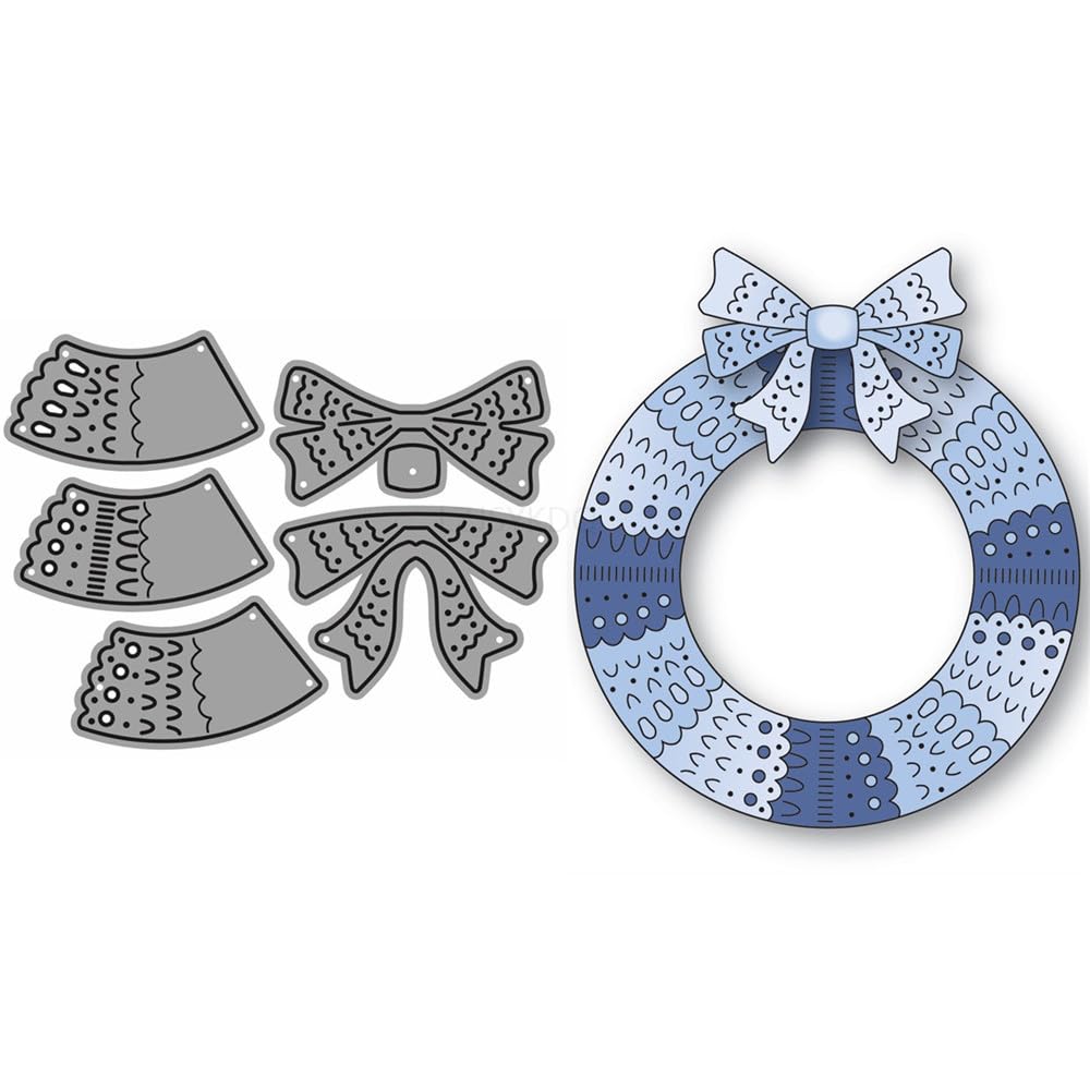 Christmas Die Cuts for Card Making, Patchwork Garland Metal Cutting Dies for Paper Scrapbooking, DIY Stencils for Album Party Wedding Festivals Decoration