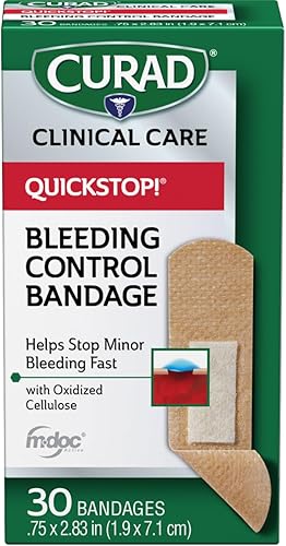 CURAD QuickStop! Vendajes de tela flexible, 0.75 x 2.83 pulgadas, 30caja, una caja