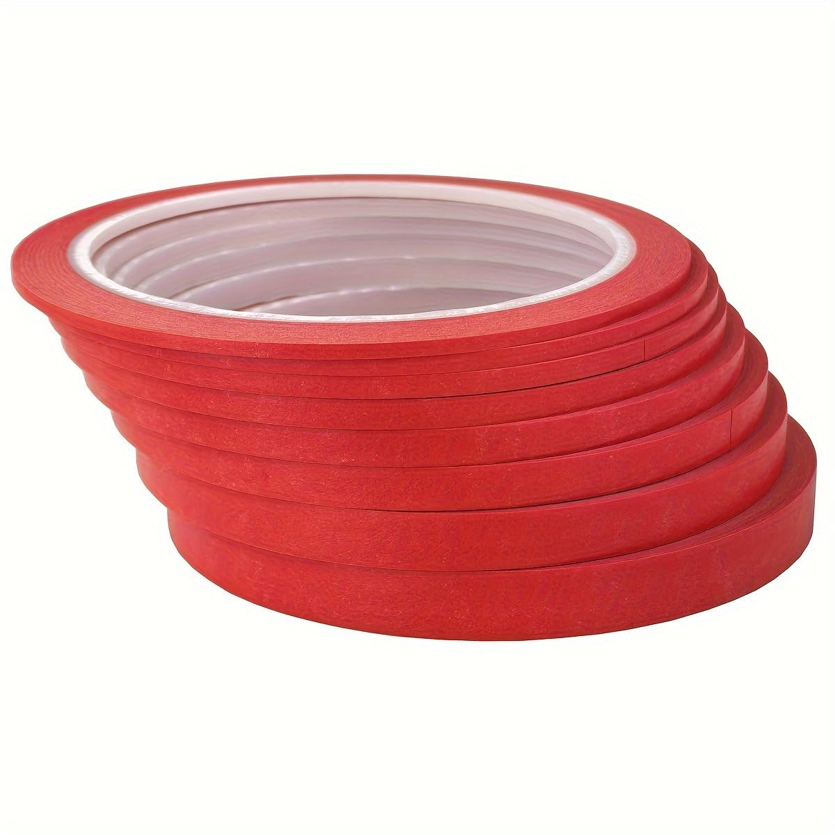 JINBING 8pcs Paper Masking Tape Pinstripe Tape for DIY Nail Arts Drawing Pattern Making Painters Tape 2mm - 10mm x 25m (Red)