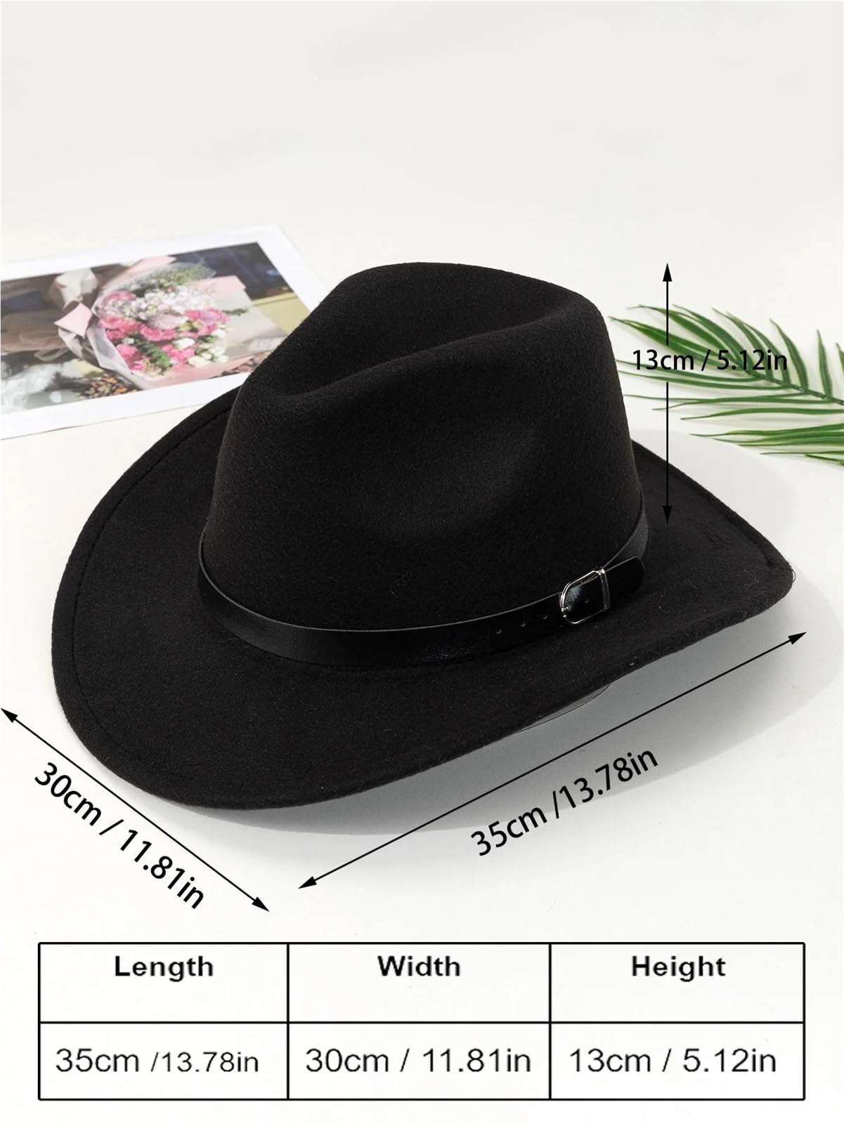 Zylinder Cowboyhut Gekräuselter Gürtel Zubehör Filzhut Hutbekleidung Leistung Jazzhut FüR Party