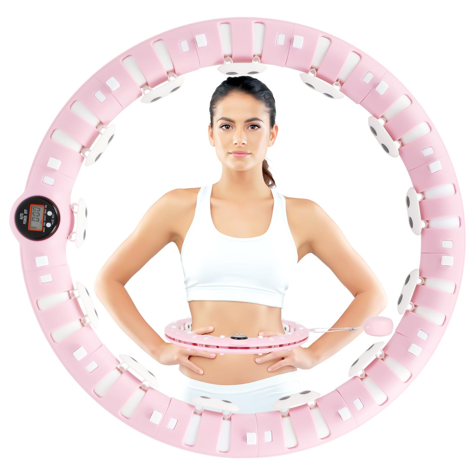 Hula Hoop Fitness Silencomfort - 16 Segments - Compteur Intelligent - Silencieux - Perte De Poids