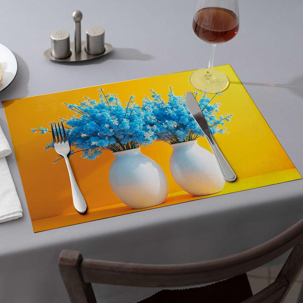 Sets de table de Pâques lavables anti-taches pour protéger la table de salle à manger x6