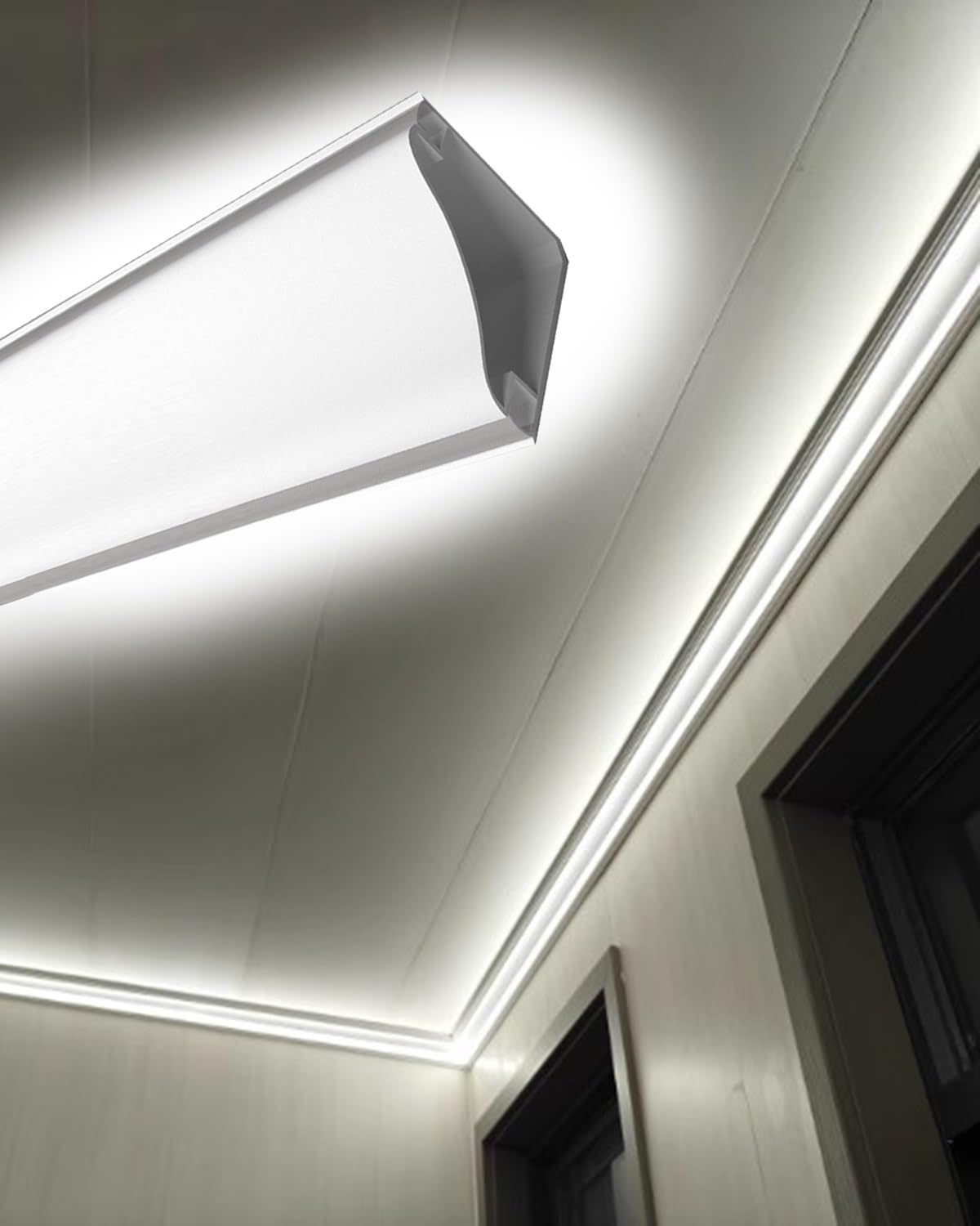 Led Profile Zestaw 6 Liniowych Pasków LED, Sufitowa/Przypodłogowa Listwa Przypodłogowa do Oświetlenia Pośredniego Kuchni/Korytarza, 1m System Kanałów LED Dekoracyjny