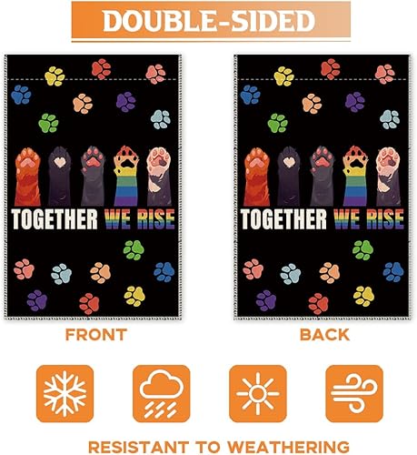 Miniatura 3 de Hafhue Bandera de bienvenida Together We Rise Lift Each Other Up para jardín, patio, decoración de granja al aire libre, impermeable, impresión de