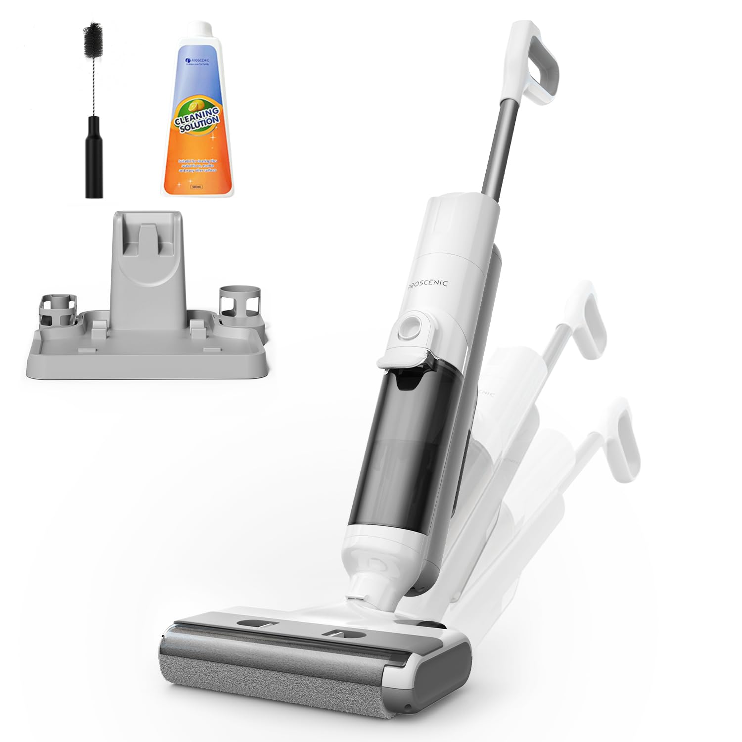 Aspireur laveur Proscenic F10 Ultra Sec & Humide, Autonettoyant 60Mins, Nettoyage Angles Bords Sols Dur Légers 1.3L