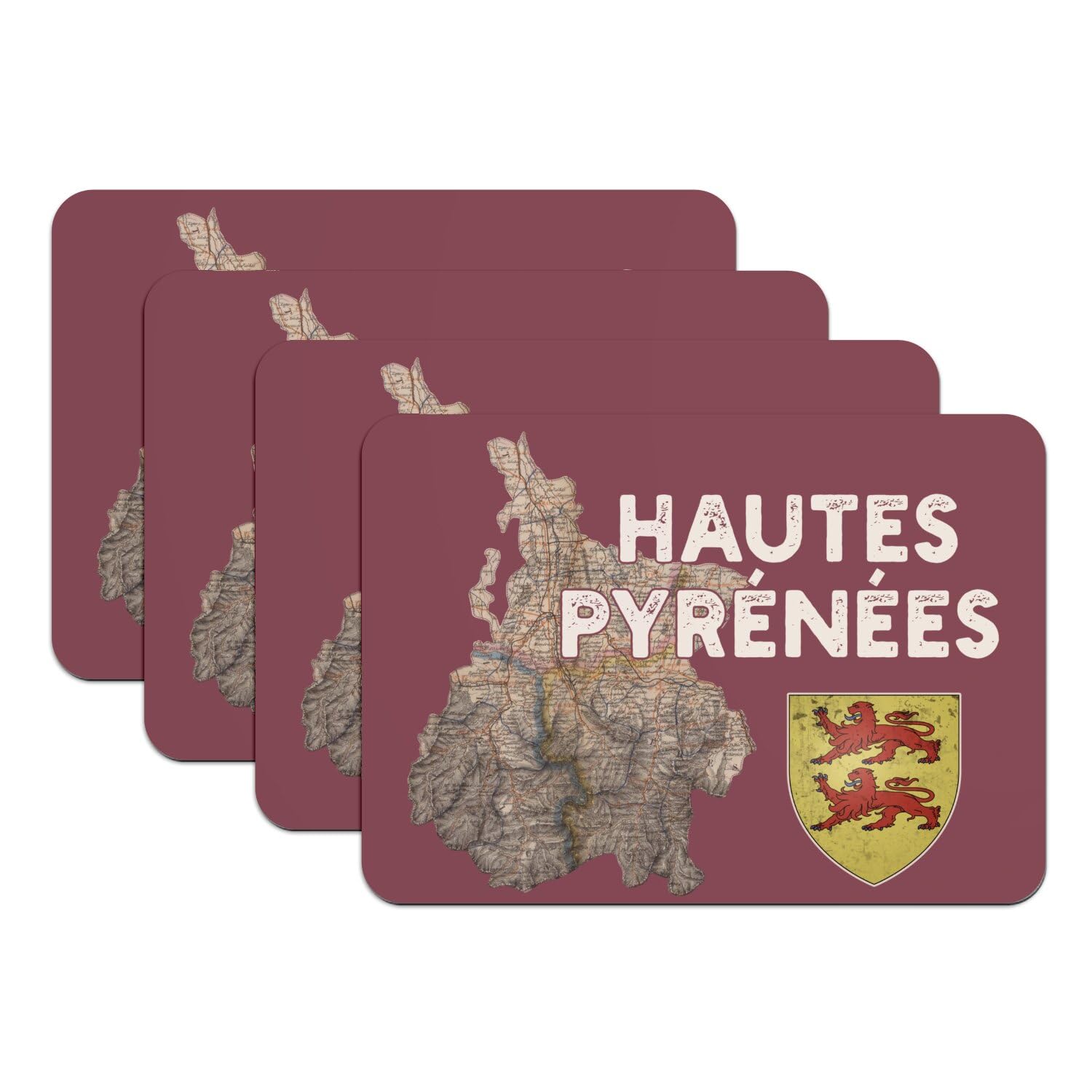 Grand set de table Occitanie en caoutchouc rouge aux finitions soignées
