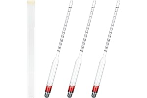 3 Pcs Glass Hydrometer Alcoholmeter for Moonshine and Liquor Measuring