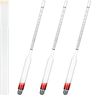 Konohan 3-Pack 0-200 Proof Glass Alcohol Hydrometers for Moonshine Distilling, Liquor Proof Testing & Homebrew Accuracy