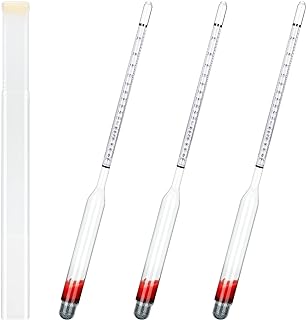 3 Pcs Glass Hydrometer Alcoholmeter 0-200 Proof, Alcohol Hydrometer Digital for Distilling Moonshine Liquor, White