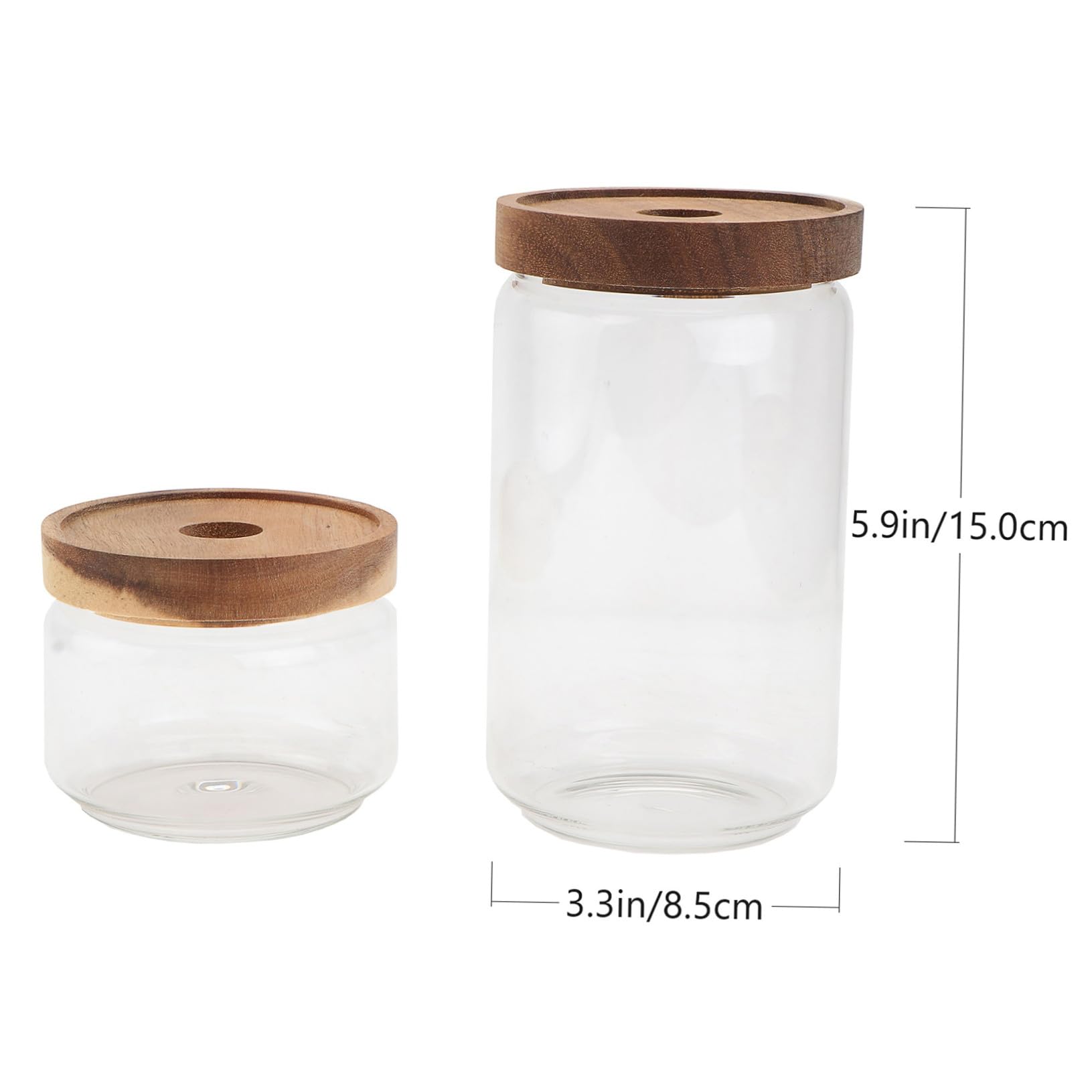 STOBAZA 2 Set Barattoli Ermetici in Vetro Borosilicato Resistenti Al Calore Contenitori Trasparenti Per Alimenti E Tè Vasetti Sigillati Per Conservazione Sicura Dolci E Snack 2 Pezzi*2