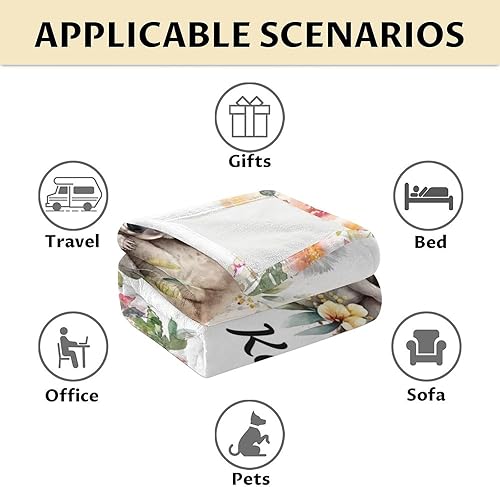 Miniatura 6 de Manta Koala para los amantes de los koalas, tamaño de cuna de 40 x 50 pulgadas, manta suave y acogedora para regalo, manta blanca bonita para sofá,